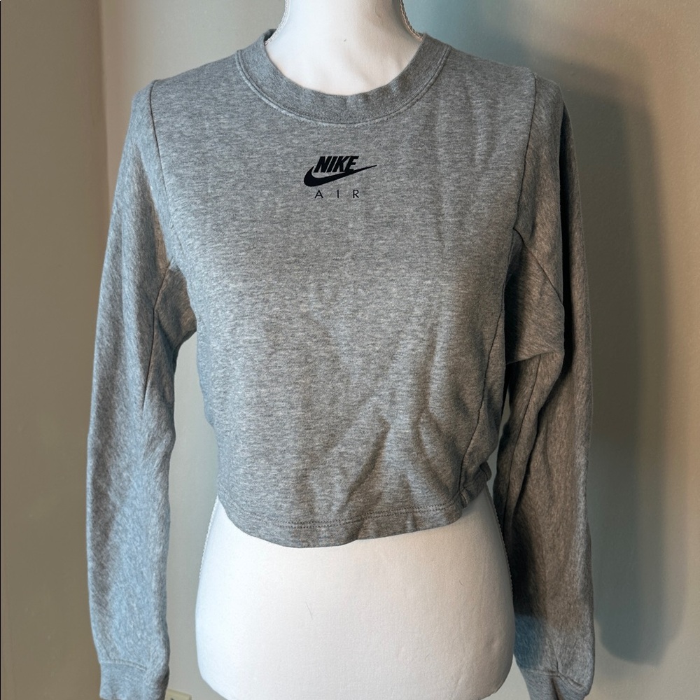 Nike Air Heather Gray Cropped Sweatshirt